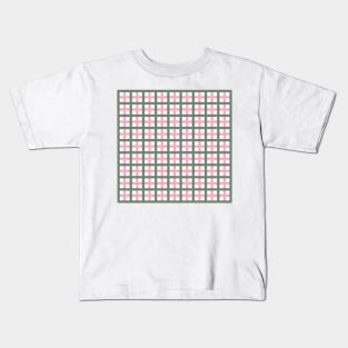 Green & Pink Tattersall Kids T-Shirt